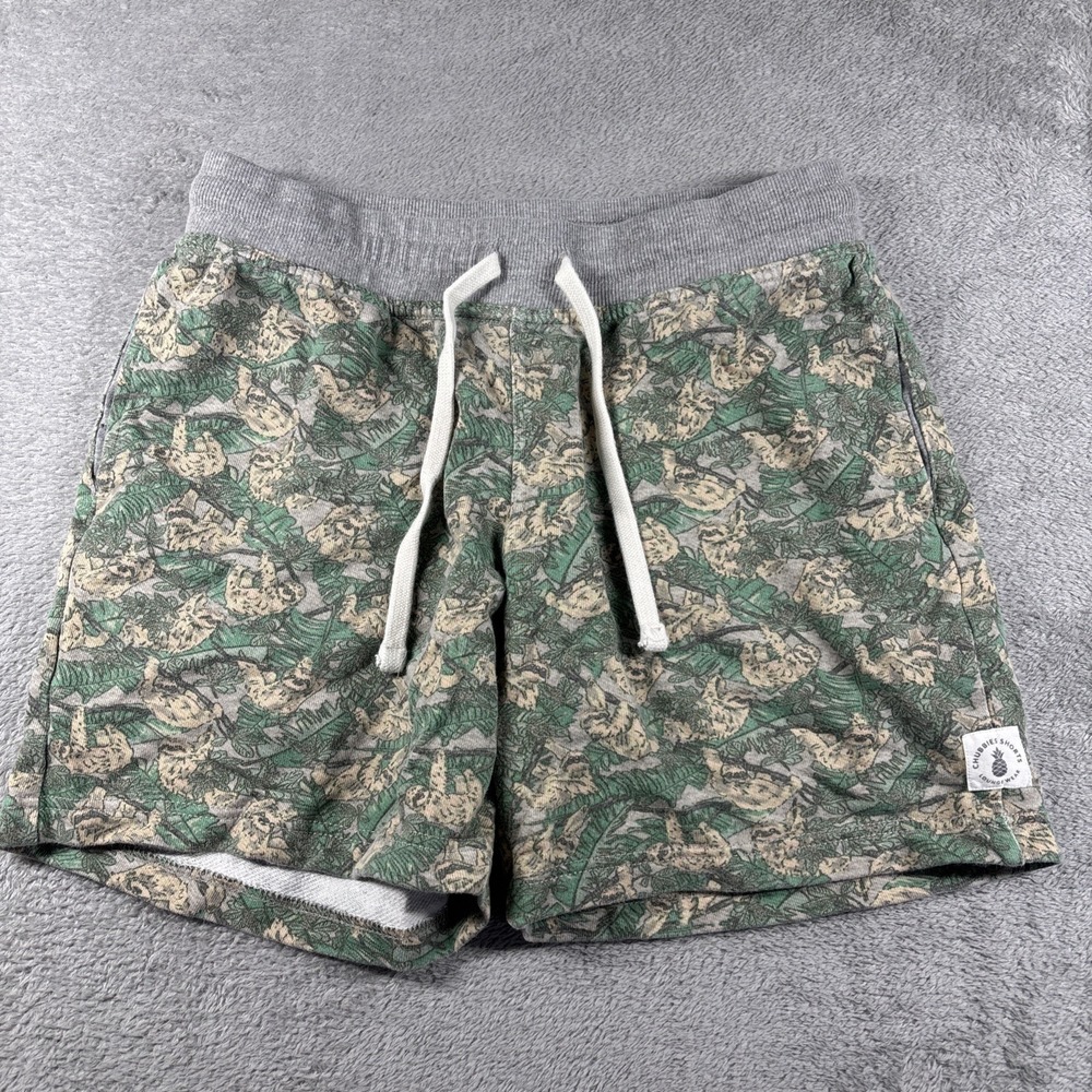 Chubbies Green and Cream Sloth Print Men’s Shorts
